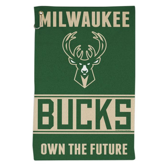 Toalla deportiva de 16 x 25 pulgadas con el lema de los Milwaukee Bucks