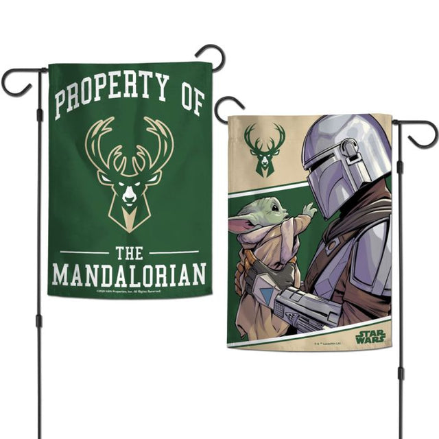 Milwaukee Bucks / Star Wars Mandalorian Garden Flags 2 sided 12.5" x 18"