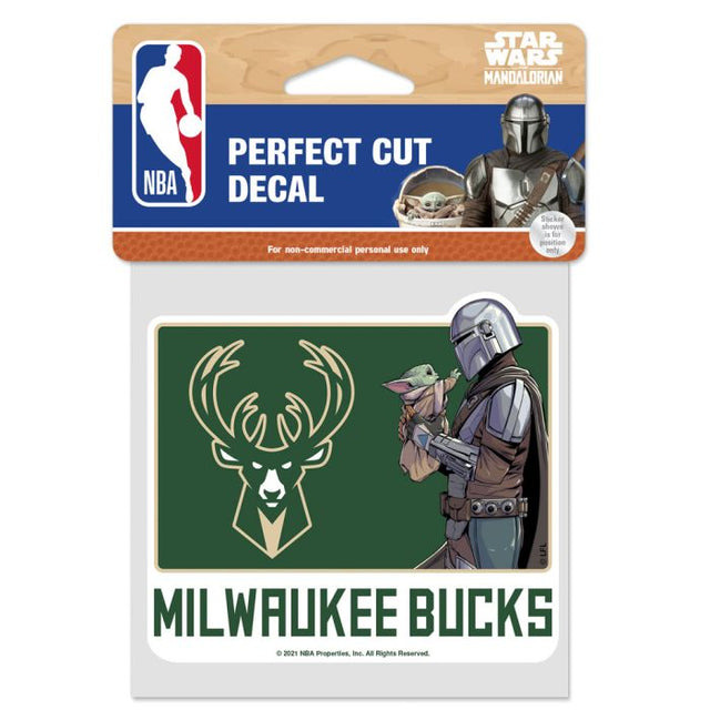 Milwaukee Bucks / Star Wars mandalorian Perfect Cut Color Decal 4" x 4"