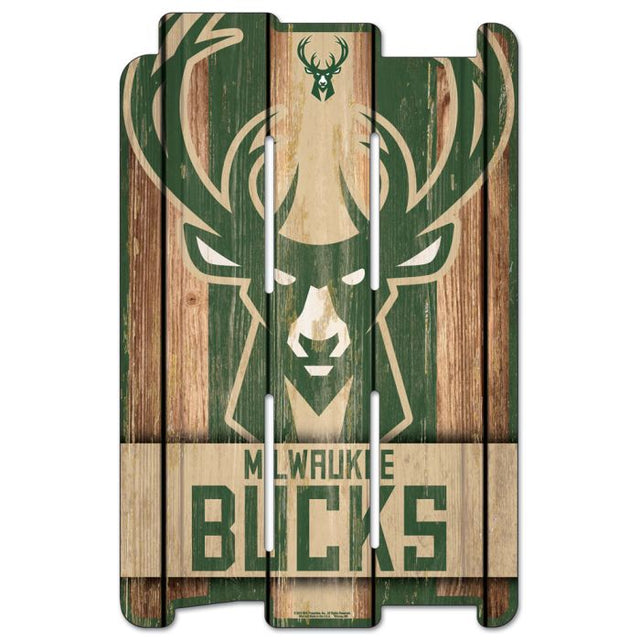 Milwaukee Bucks Wood Fence Sign