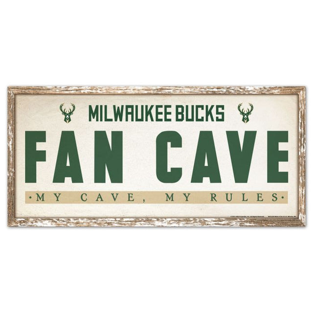 Milwaukee Bucks Wood Sign 8" x 17"