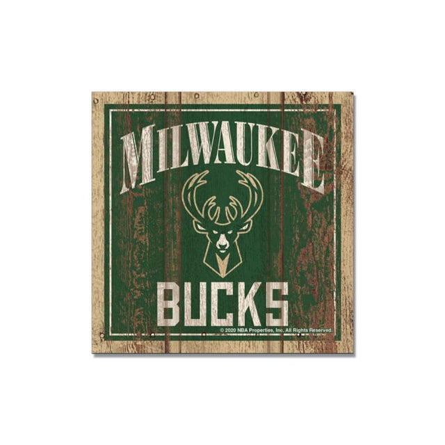 Milwaukee Bucks Wooden Magnet 3" X 3"