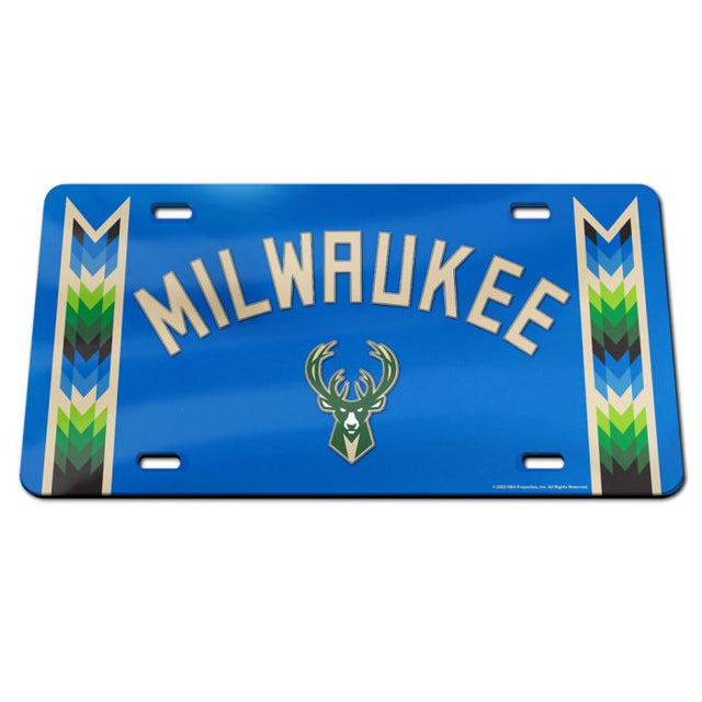 Placa de matrícula acrílica especial de la ciudad de Milwaukee Bucks