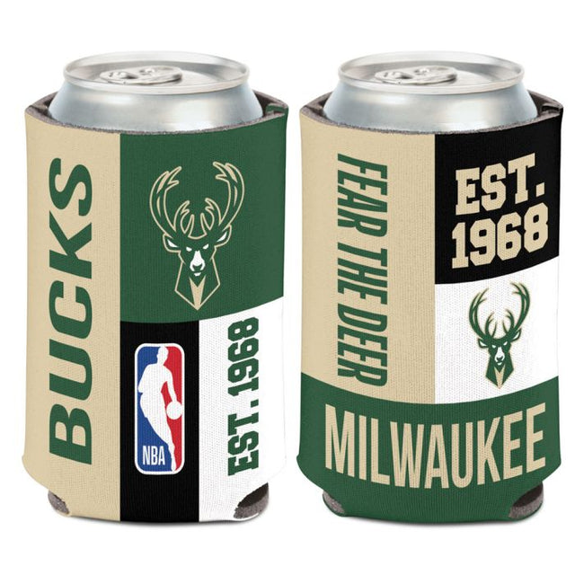 Milwaukee Bucks color block Can Cooler 12 oz.