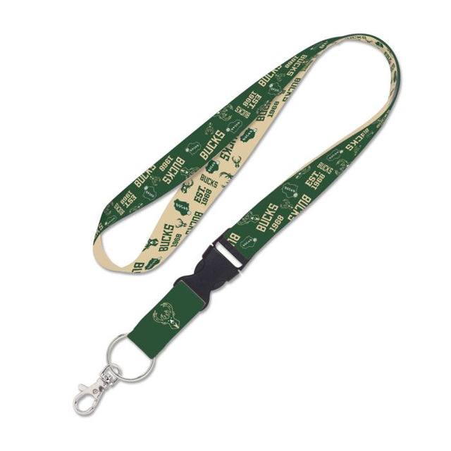 Milwaukee Bucks scatter Lanyard w/detachable buckle 1"