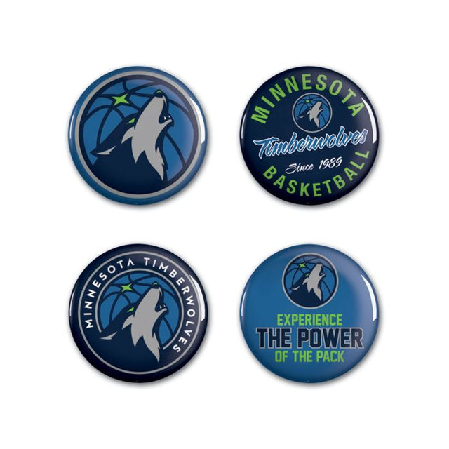 Minnesota Timberwolves Button 4 Pack 1 1/4" Rnd