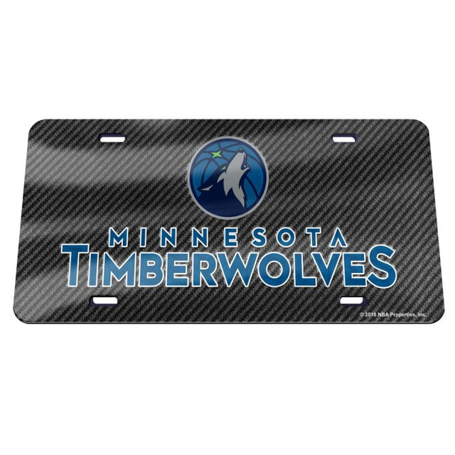 Minnesota Timberwolves CARBON Specialty Acrylic License Plate