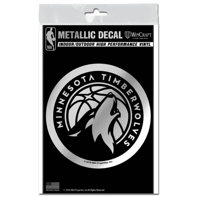 Minnesota Timberwolves Decal Metallic 3" x 5"