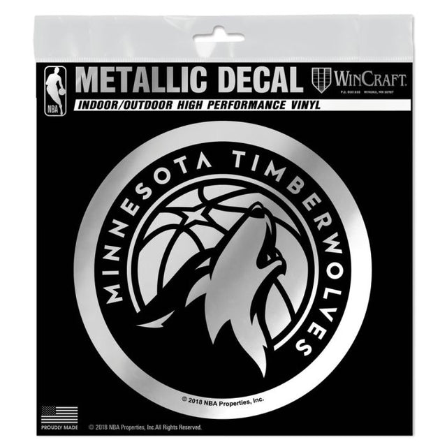 Minnesota Timberwolves Decal Metallic 6" x 6"