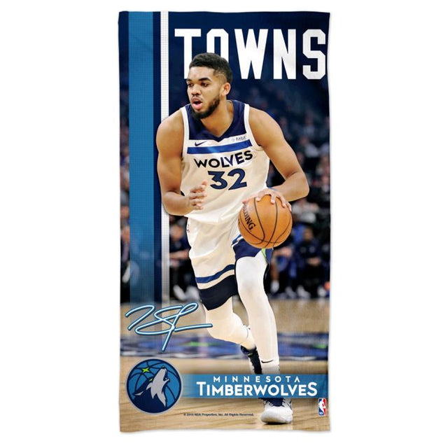 Minnesota Timberwolves Spectra Beach Towel 30" x 60" Karl-Anthony Towns