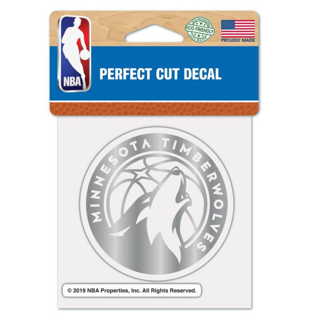 Minnesota Timberwolves silver Decal Metallic 4" x 4"