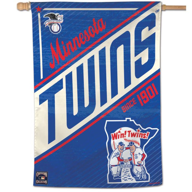 Bandera vertical de Cooperstown de los Minnesota Twins, 28" x 40"