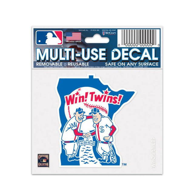 Calcomanía multiusos de los Minnesota Twins y Cooperstown, 3 x 4 pulgadas