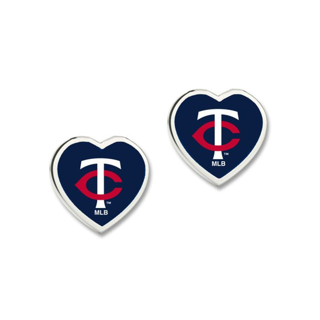 Pendientes de los Minnesota Twins con corazón en 3D