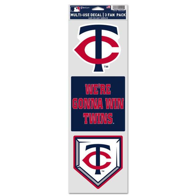 Calcomanías para fanáticos de los Minnesota Twins de 3,75" x 12"