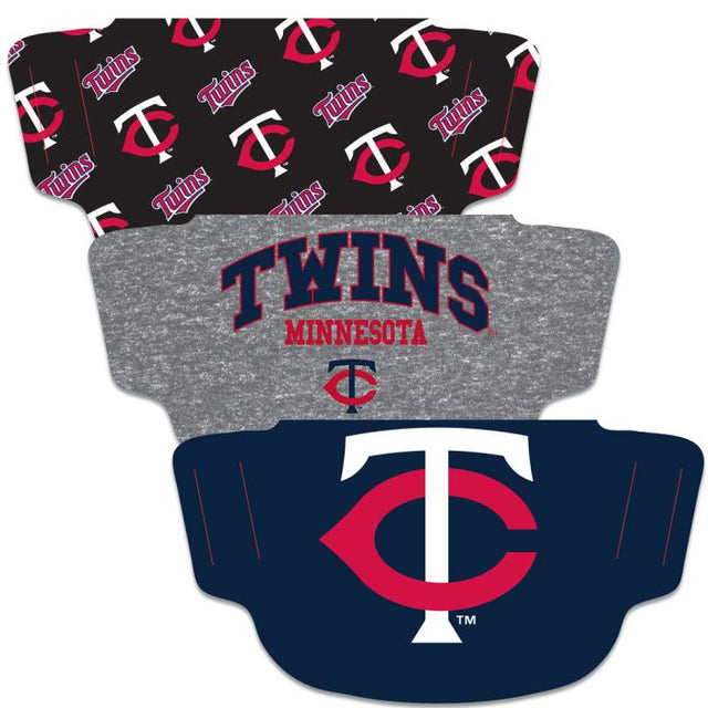 Paquete de 3 mascarillas faciales para fanáticos de los Minnesota Twins