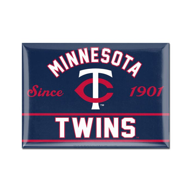 Imán de metal de los Minnesota Twins de 2,5" x 3,5"