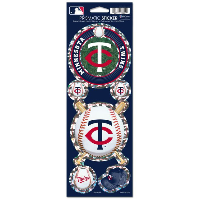 Calcomanía prismática de los Minnesota Twins de 4" x 11"