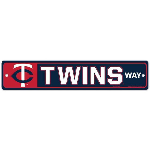 Letrero de calle/zona de los Minnesota Twins de 3,75" x 19"