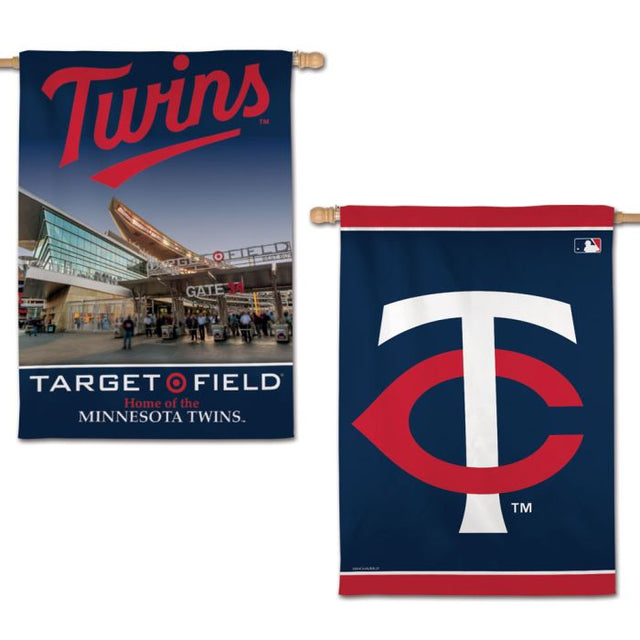 Bandera vertical de los Minnesota Twins de 2 lados, 28" x 40"