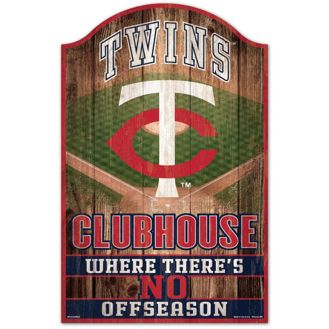 Letrero de madera de los Minnesota Twins de 11" x 17" y 1/4" de grosor