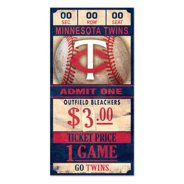 Letrero de madera de los Minnesota Twins de 6 x 12 3/8" de grosor