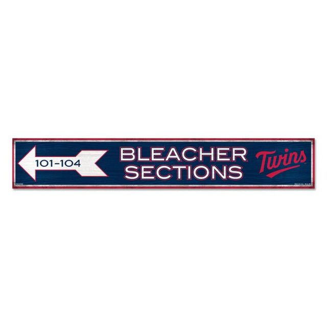 Letrero de madera de los Minnesota Twins de 6" x 36" y 3/8" de grosor