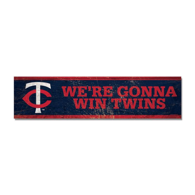 Imán de madera de los Minnesota Twins de 1,5" x 6"