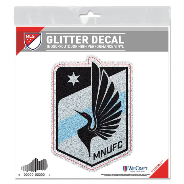 Calcomanía con brillantina del Minnesota United FC de 6" x 6"