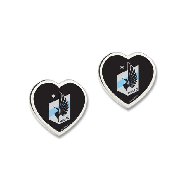 Pendientes con corazón en 3D del Minnesota United FC HEART POST