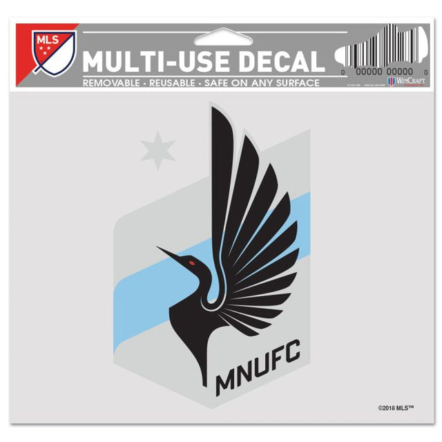 Calcomanía multiusos del Minnesota United FC, fondo transparente, 5" x 6"