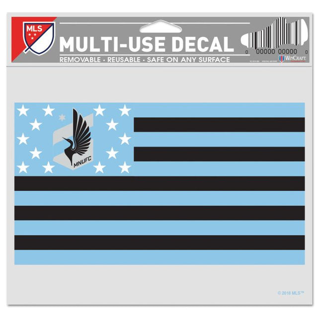 Calcomanía multiusos con el lema "Minnesota United FC/Patriotic Americana" (fondo transparente, 5" x 6")