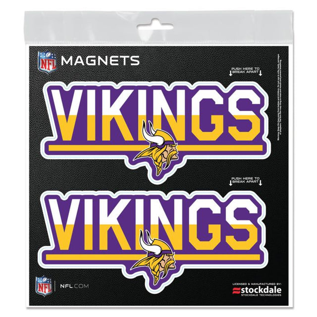 Imanes para exteriores COLOR DUO de Minnesota Vikings, 6" x 6"