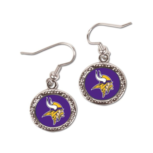 Minnesota Vikings Earrings Jewelry Carded Round