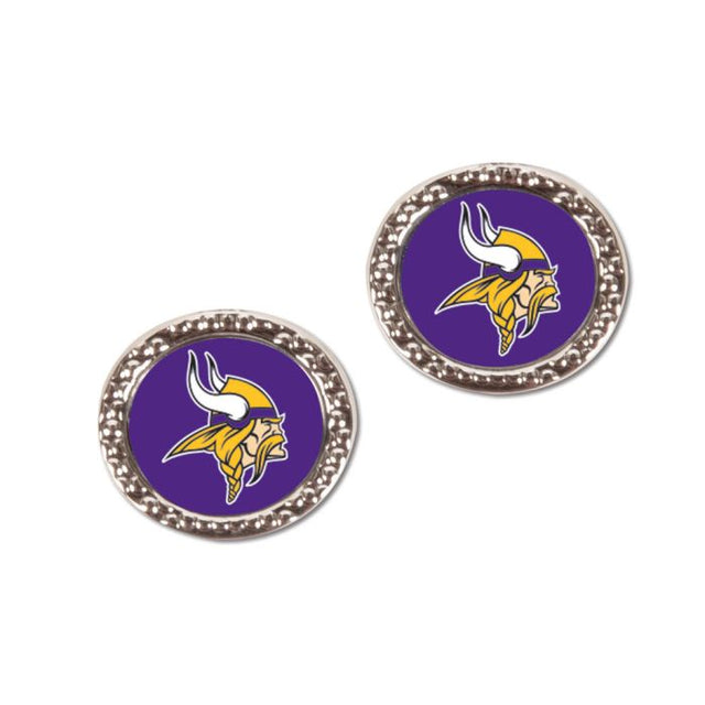 Minnesota Vikings Earrings Jewelry Carded Round