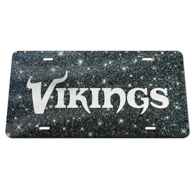 Minnesota Vikings GLITTER BACKGROUND Acrylic Classic License Plates