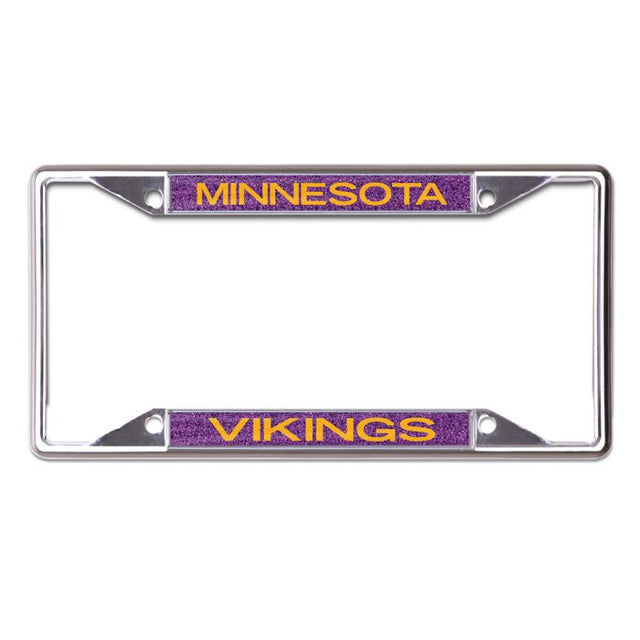 Minnesota Vikings GLITTER BACKGROUND Lic Plate Frame B/O Printed