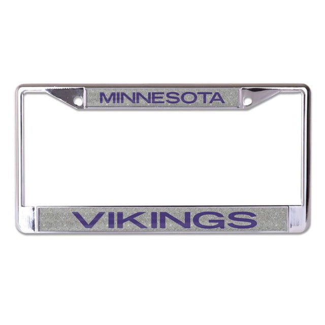 Minnesota Vikings GLITTER BACKGROUND Lic Plt Frame S/L Printed