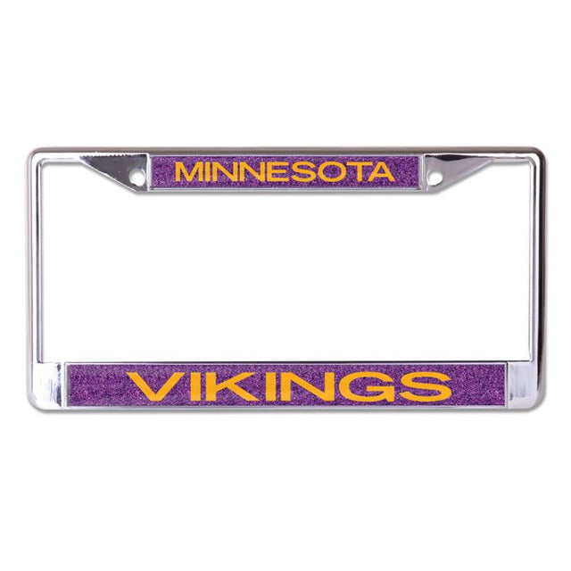 Minnesota Vikings GLITTER BACKGROUND Lic Plt Frame S/L Printed