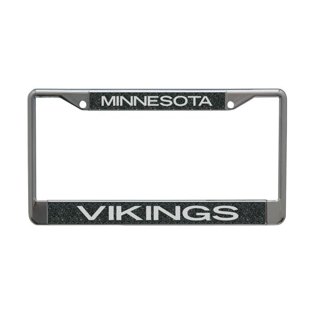 Minnesota Vikings GLITTER BACKGROUND Lic Plt Frame S/L Printed