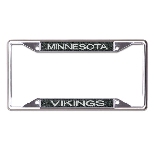 Minnesota Vikings GLITTER BACKGROUND Lic Plt Frame S/S Printed