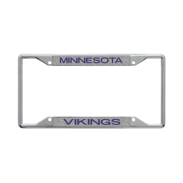 Minnesota Vikings GLITTER BACKGROUND Lic Plt Frame S/S Printed