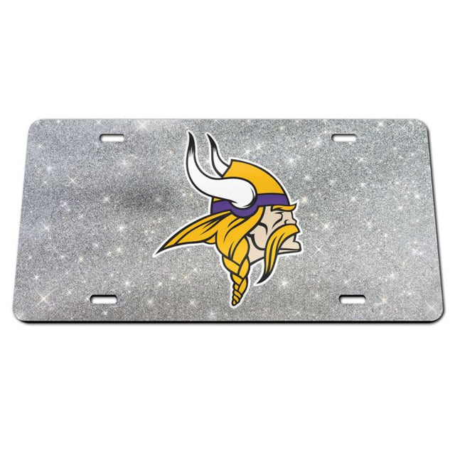 Minnesota Vikings GLITTER BACKGROUND Specialty Acrylic License Plate