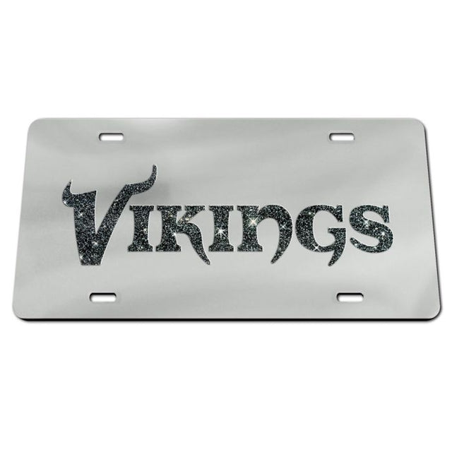 Minnesota Vikings GLITTER LETTERS Acrylic Classic License Plates