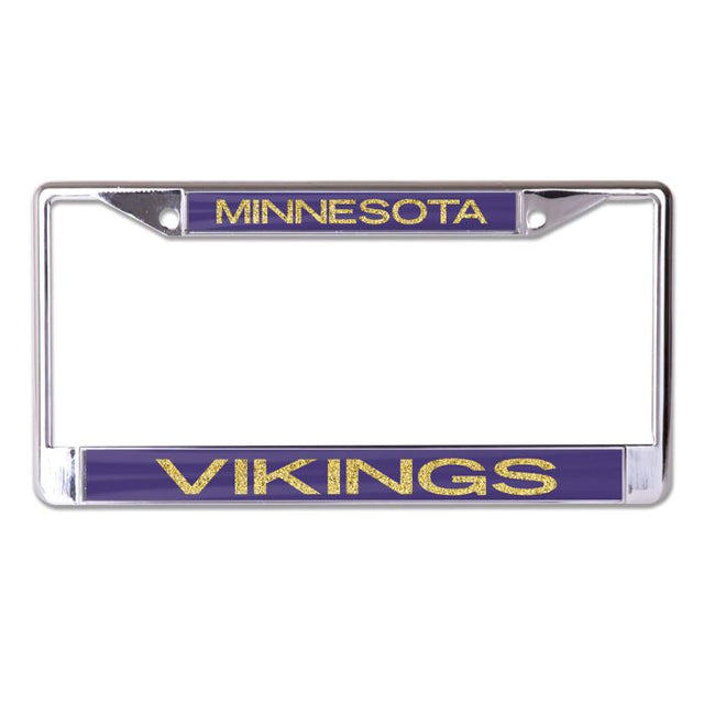 Minnesota Vikings GLITTER LETTERS Lic Plt Frame S/L Printed