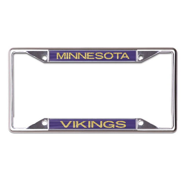 Minnesota Vikings GLITTER LETTERS Lic Plt Frame S/S Printed