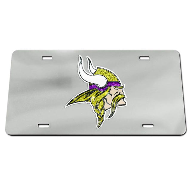 Minnesota Vikings GLITTER LOGO Acrylic Classic License Plates