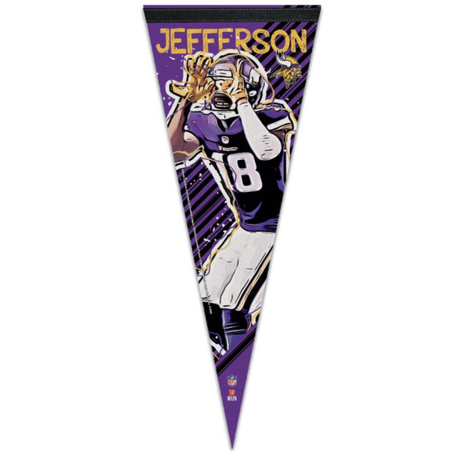 Minnesota Vikings Griddy Premium Pennant 12" x 30" Justin Jefferson