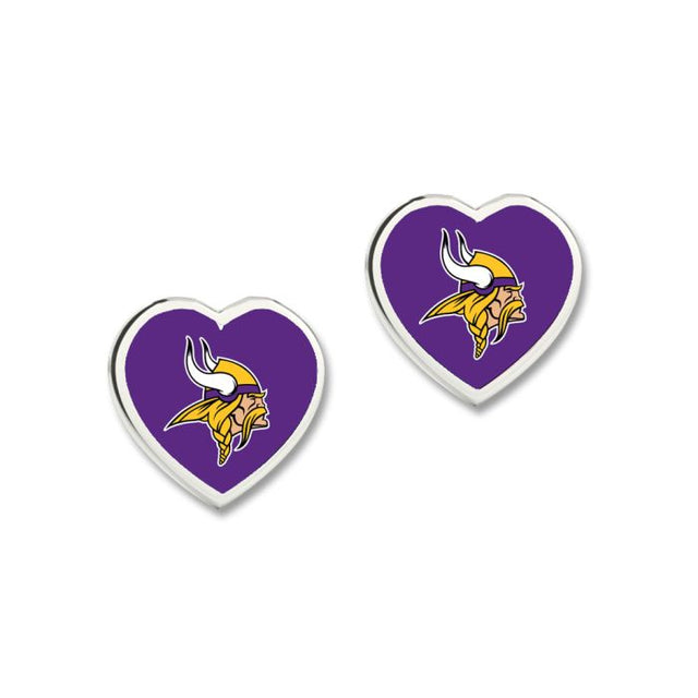 Minnesota Vikings HEART POST Earrings w/3D Heart