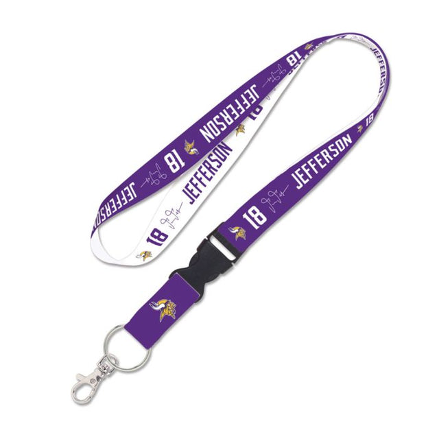 Minnesota Vikings Lanyard w/detachable buckle 1" Justin Jefferson